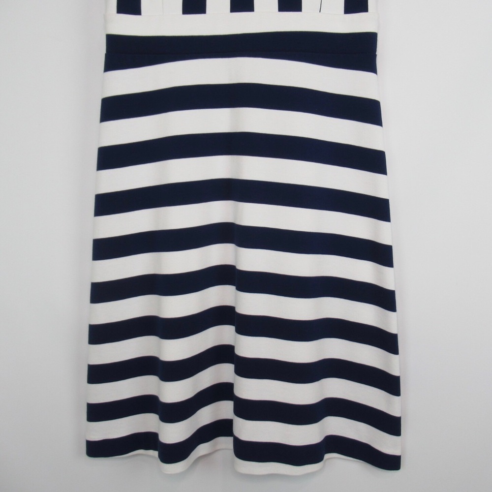 ANN TAYLOR Blue White Striped Sleeveless Fit Flare Dress Women’s Size 2 - Picture 3 of 13